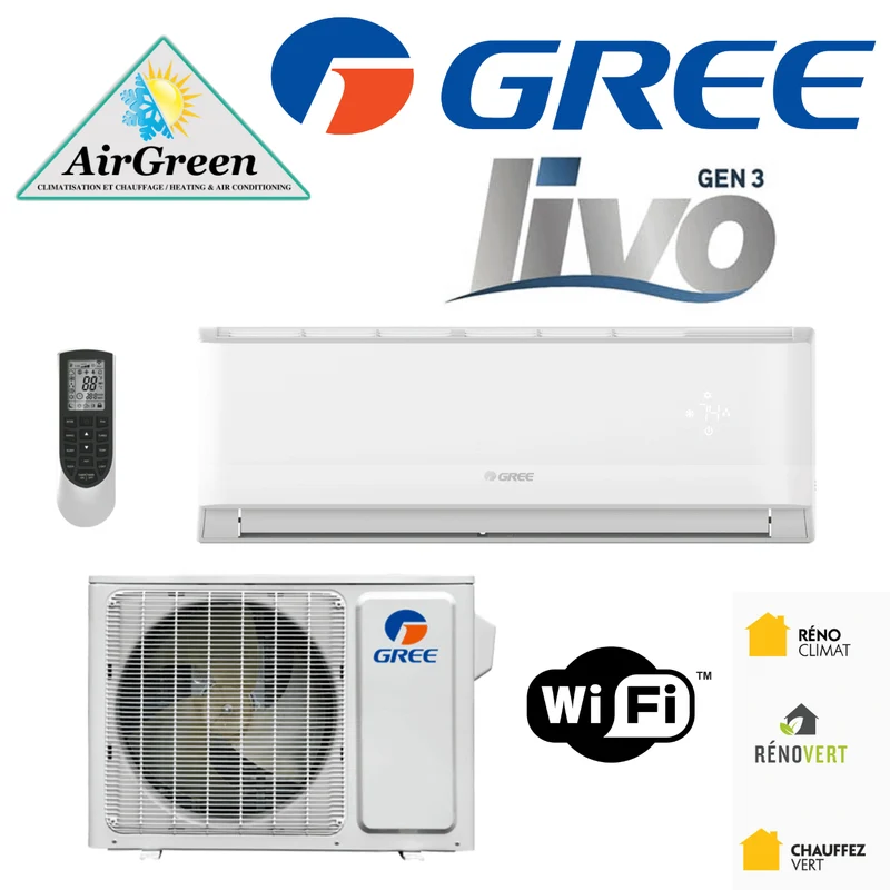 Thermopompe Murale GREE LIVO GEN3 de 24 000 BTU Montréal