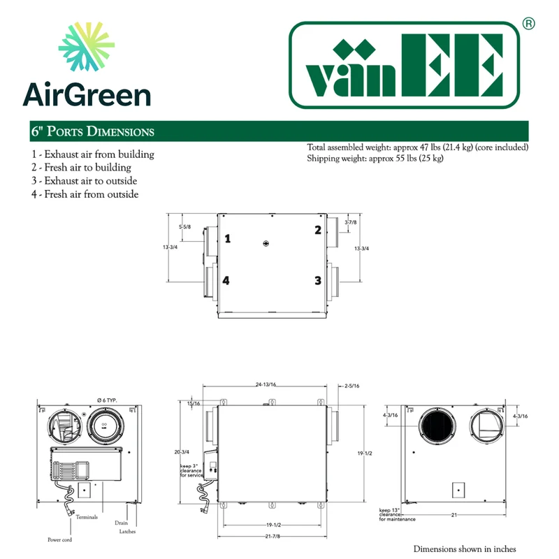 Échangeur d'Air vänEE V210E75RS | Montréal, Laval, Longueuil, Rive Sud et Rive Nord