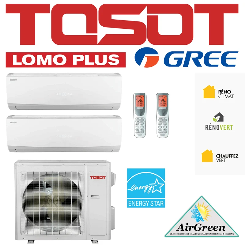 Thermopompe Double Zone Tosot LomoPlus UltraHeat Compresseur 24 000 BTU Montréal