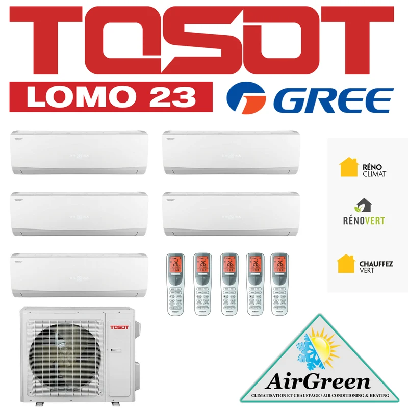 Thermopompe Cinq Zones Tosot Lomo 23 SEER Compresseur 42 000 BTU Montréal