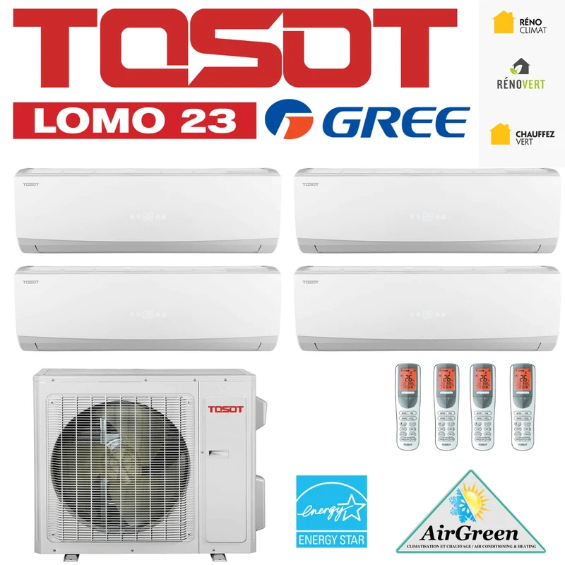 Thermopompe Quad Zone Tosot Lomo 23 SEER Compresseur 30 000 BTU Montréal