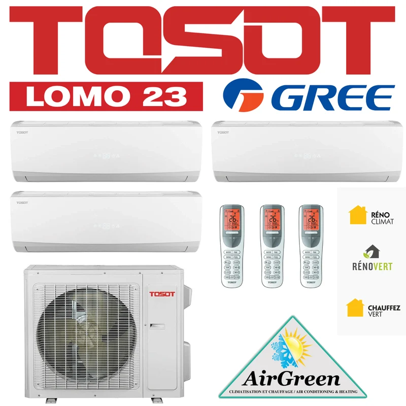 Thermopompe Triple Zone Tosot Lomo 23 SEER Compresseur 42 000 BTU Montréal