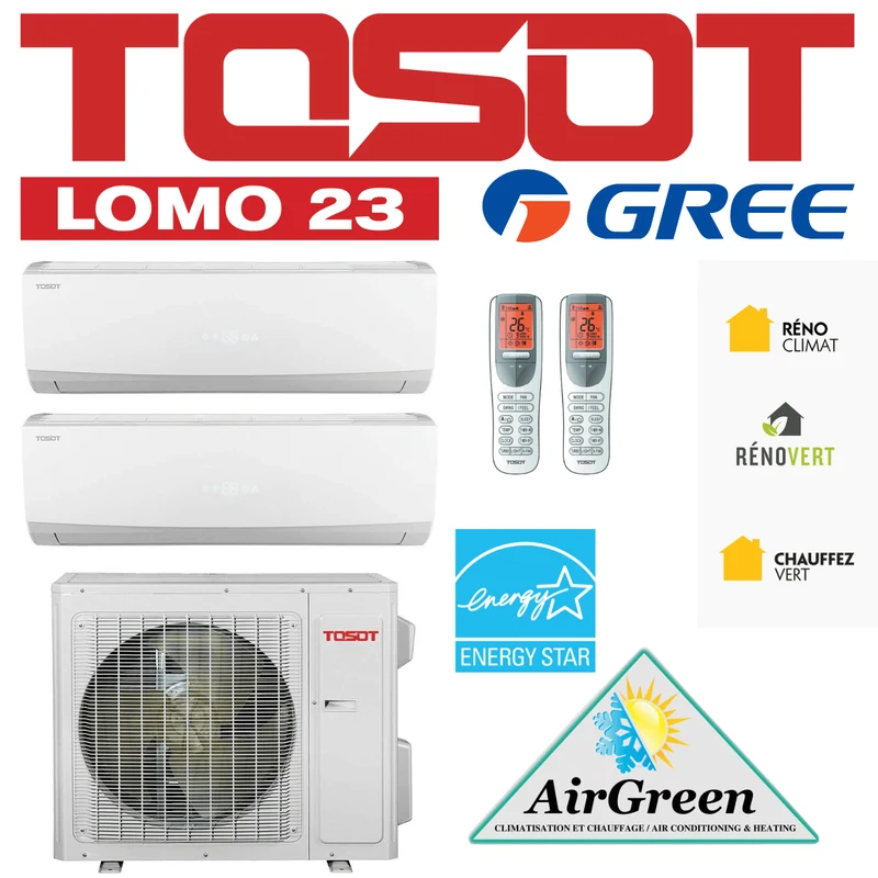 Thermopompe Double Zone Tosot Lomo 23 SEER Compresseur 36 000 BTU Montréal