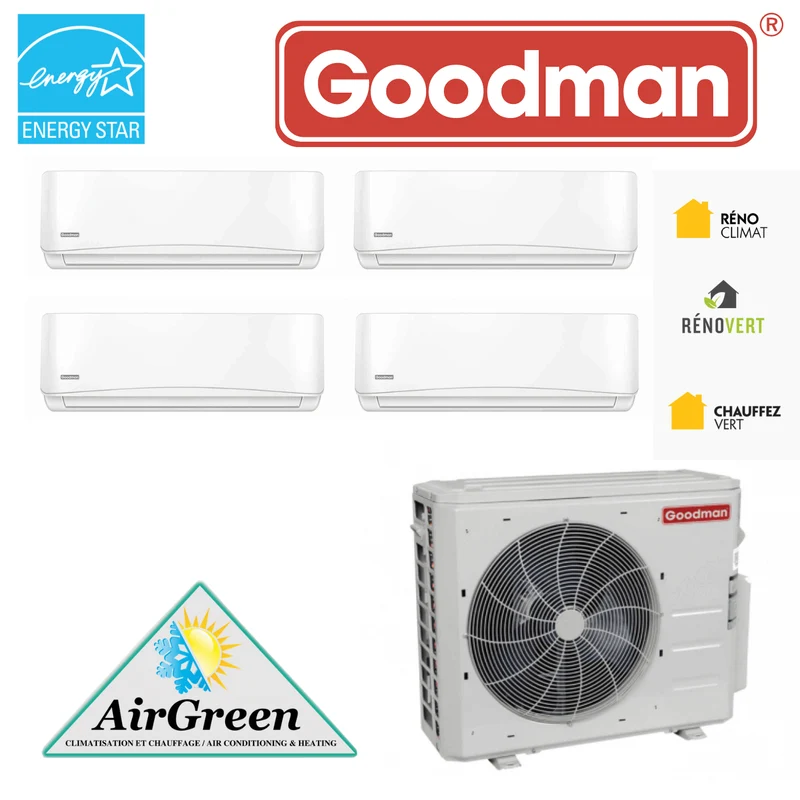 Thermopompe Quad Zone Goodman Série 21 SEER Compresseur 36 000 BTU Montréal
