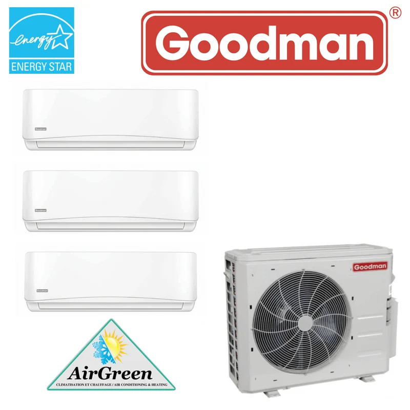 Thermopompe Triple Zone Goodman Série 21 SEER Compresseur 27 000 BTU Montréal