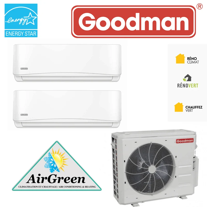 Thermopompe Double Zone Goodman Série 21 SEER Compresseur 36 000 BTU Montréal