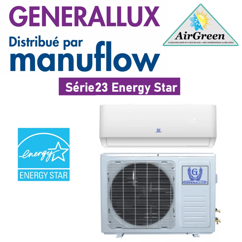Thermopompe Murale Generallux Série T 23 SEER de 9 000 BTU Montréal
