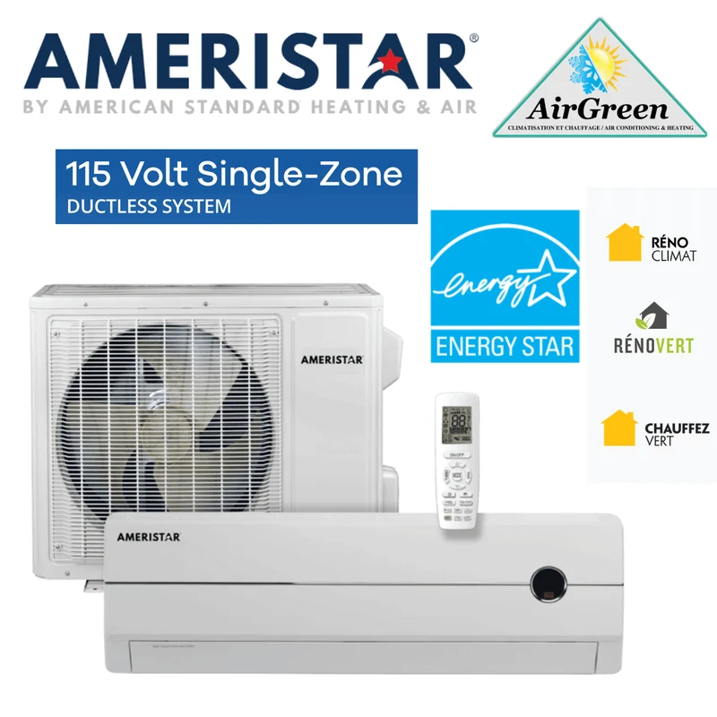 Thermopompe Murale Ameristar 22 SEER de 9 000 BTU (115V) Montréal