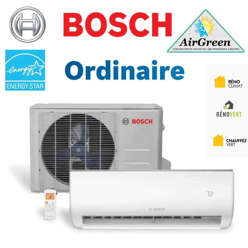 Thermopompe Murale Bosch Climate 5000 Ordinaire de 36 000 BTU Montréal