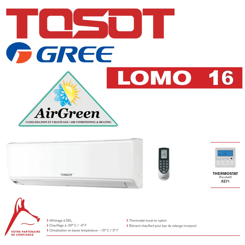 Thermopompe Murale Tosot LOMO 16 de 18 000 BTU Montréal