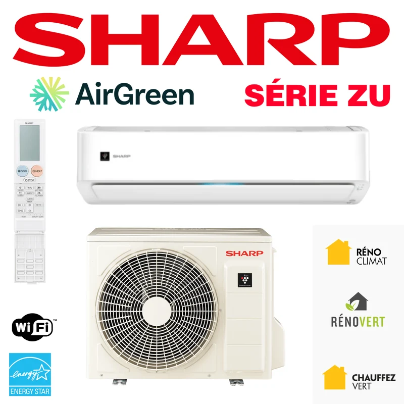 Thermopompe Murale Sharp ZU de 12 000 BTU Montréal