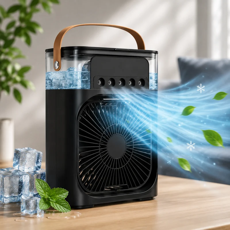 Ventilateur Rafraîchisseur d'air silencieux - FreezeX Air Brumisateur Portable USB