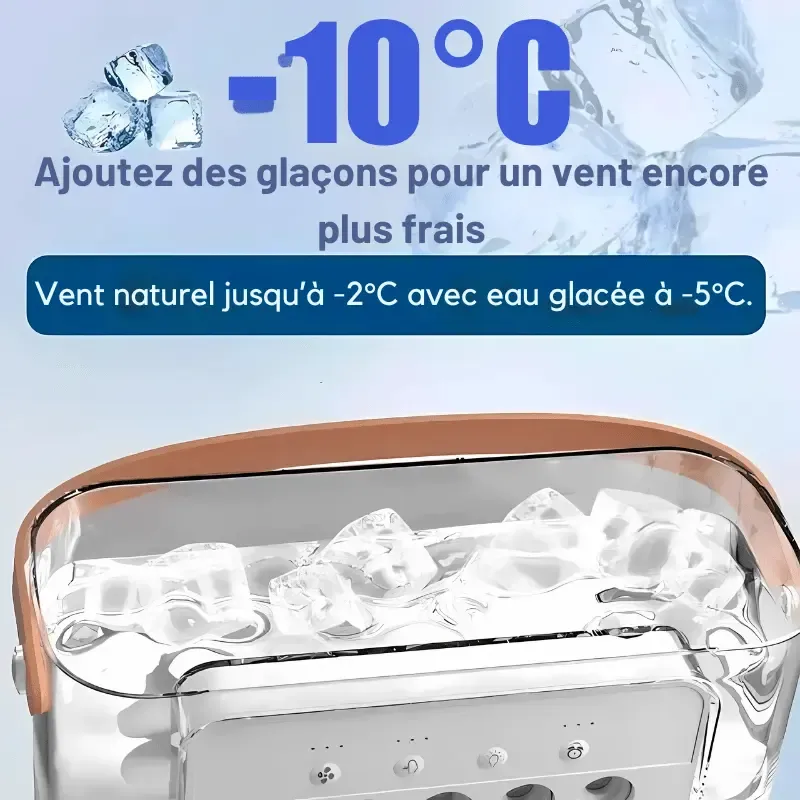 Ventilateur Rafraîchisseur d'air silencieux - FreezeX Air Brumisateur Portable USB