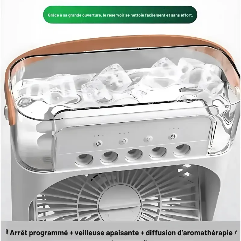 Ventilateur Rafraîchisseur d'air silencieux - FreezeX Air Brumisateur Portable USB