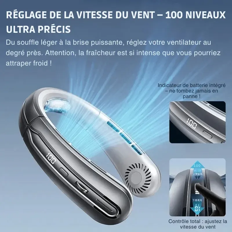 Ventilateur de Cou Portable – Mini Refroidisseur USB Mobile