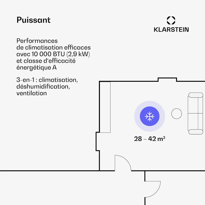 Kraftwerk Smart 10K Climatiseur 3-en-1 10000 BTU Contrôle par application Télécommande