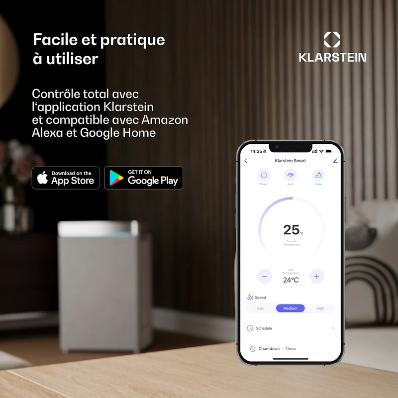 Grandbreeze climatiseur mobile | 12000 BTU | 42 cm | 56 m² | Classe d'efficacité énergétique A+