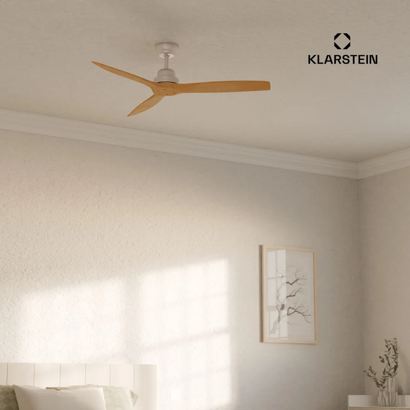 Santa Elena Ventilateur de plafond 52" 10260m³/h Pales en bois véritable 6 vitesses Télécommande