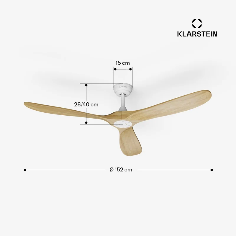 Bahama Breeze Smart Ventilateur de plafond | Pales de rotor en bois massif | Télécommande + contrôle par application