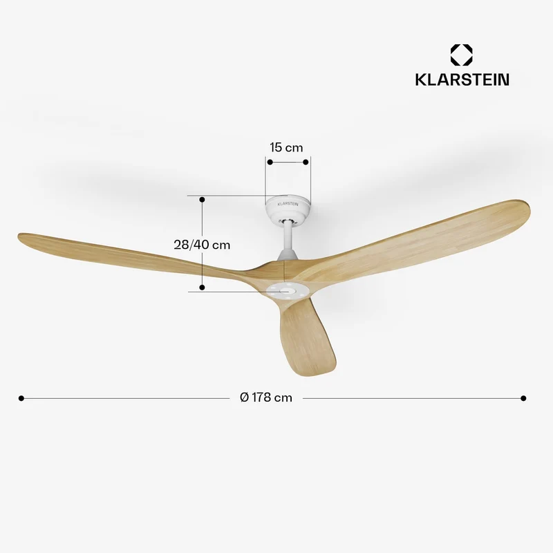 Bahama Breeze Smart Ventilateur de plafond | Pales de rotor en bois massif | Télécommande + contrôle par application