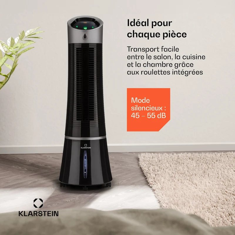Skyscraper Ice 4-in-1 Rafraîchisseur d'air et Ventilateur 180 m³/h 30 W Oscillation mobile Télécommande