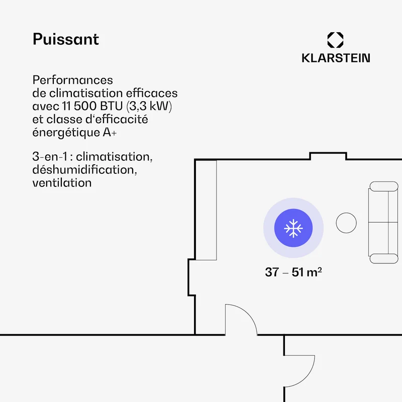 Kraftwerk Eco Smart 11 Climatiseur 3-en-1 11 500 BTU Contrôle par application Télécommande