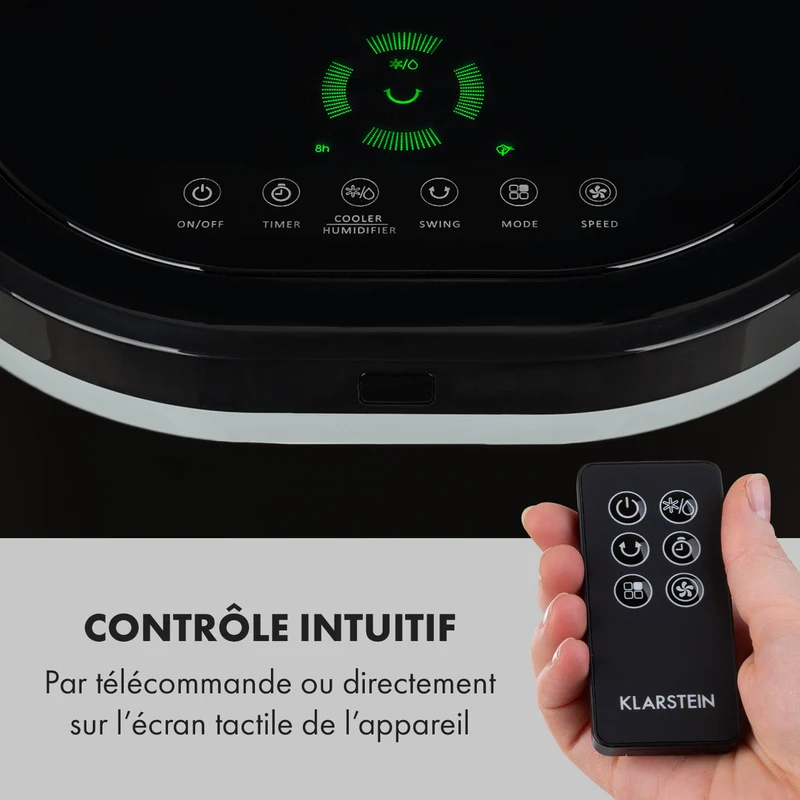 IceWind Plus Refroidisseur d'air 4 en 330 m³/h Oscillation Télécommande