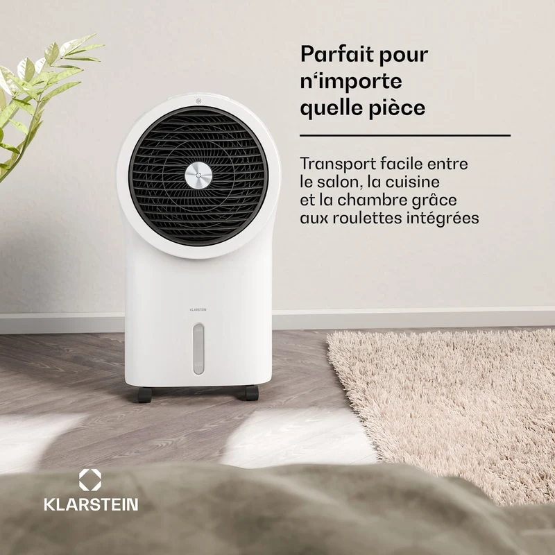 Rafraîchisseur d'air Whirlwind | 320 m³/h | 6 l | 30 m² | 2 packs de refroidissement | 3 modes | 60 W