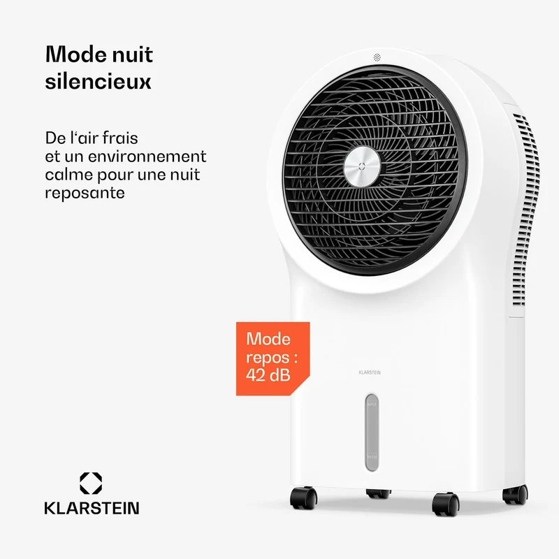 Rafraîchisseur d'air Whirlwind | 320 m³/h | 6 l | 30 m² | 2 packs de refroidissement | 3 modes | 60 W