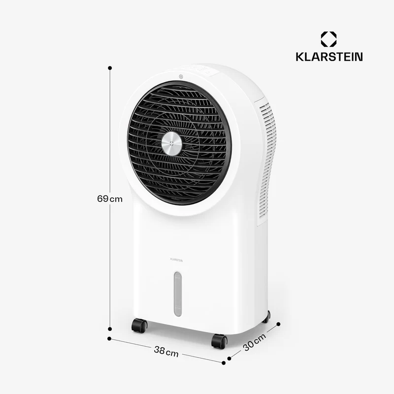 Rafraîchisseur d'air Whirlwind | 320 m³/h | 6 l | 30 m² | 2 packs de refroidissement | 3 modes | 60 W