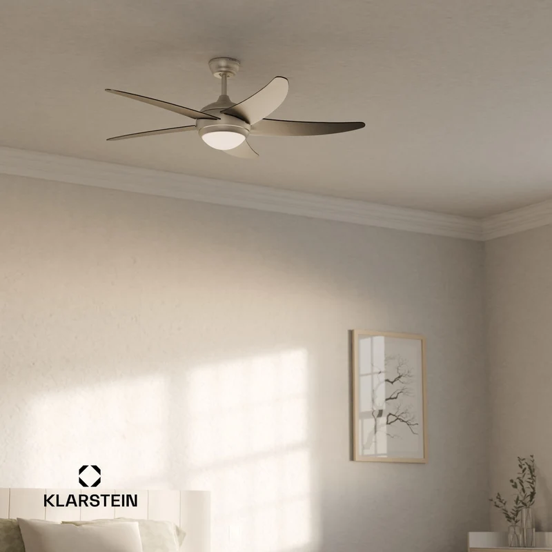 Bolero ventilateur de plafond 2 en 1 132 cm luminaire 55 W télécommande contrôle par application 2 sens de marche