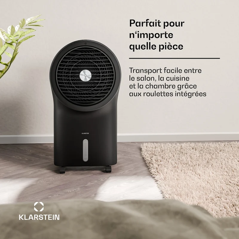Rafraîchisseur d'air Whirlwind | 320 m³/h | 6 l | 30 m² | 2 packs de refroidissement | 3 modes | 60 W