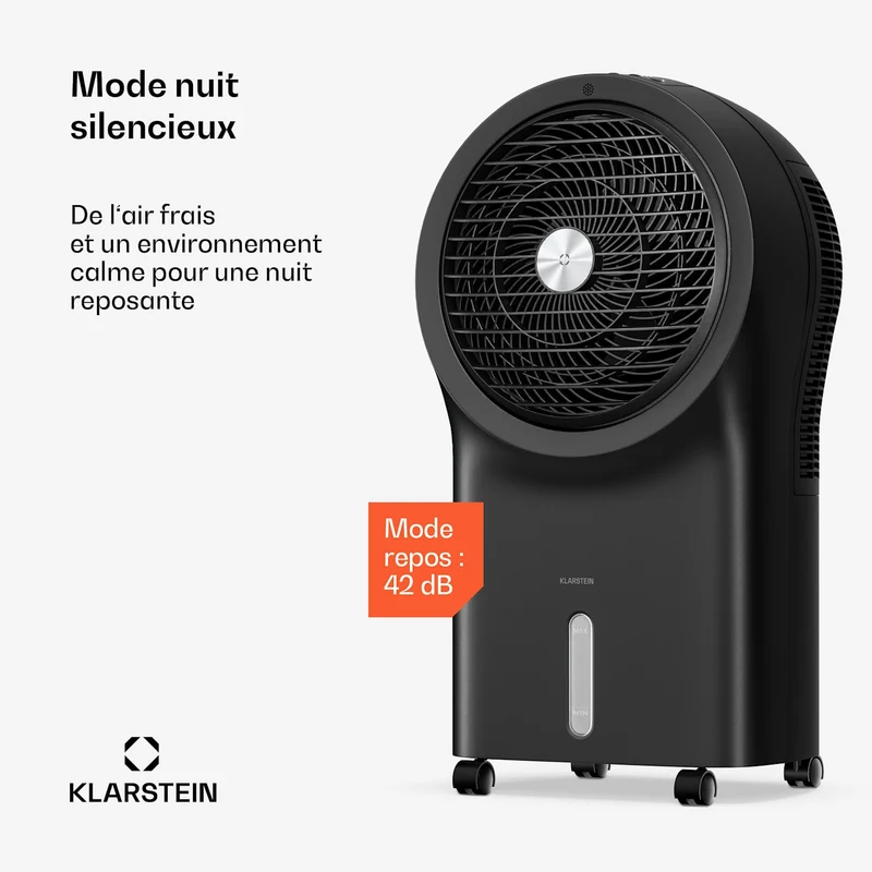 Rafraîchisseur d'air Whirlwind | 320 m³/h | 6 l | 30 m² | 2 packs de refroidissement | 3 modes | 60 W