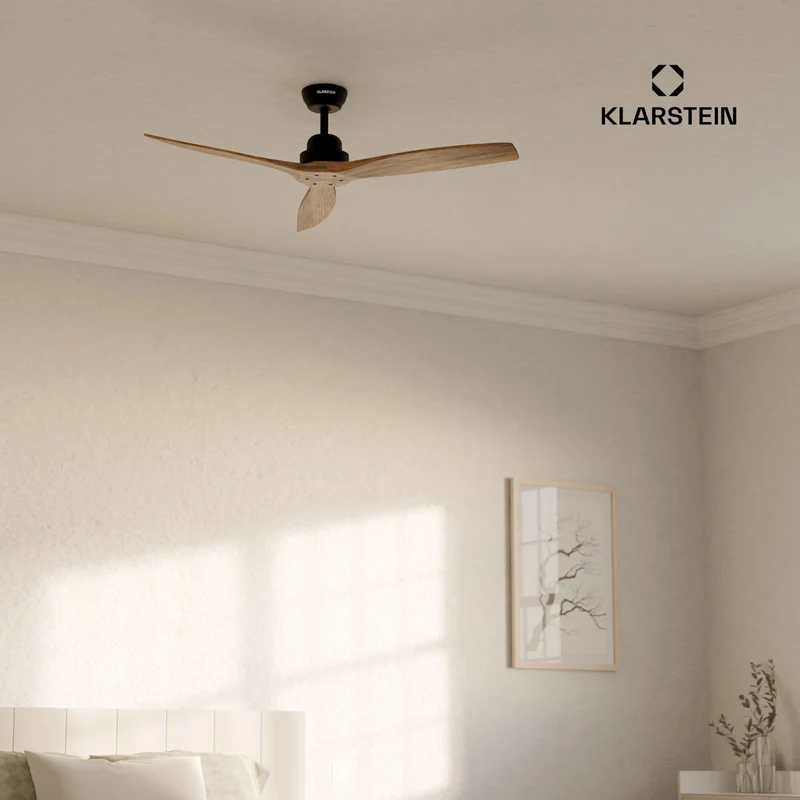 Santa Elena Ventilateur de plafond 52" 10260m³/h Pales en bois véritable 6 vitesses Télécommande