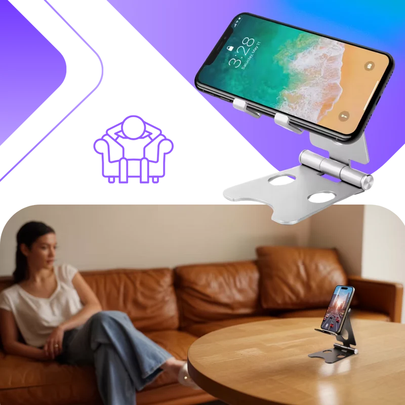 Support pivotant et pliable pour téléphone et tablette