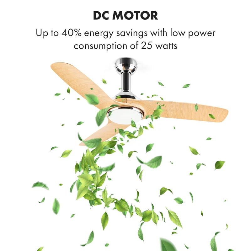 Silent Service Ventilateur de plafond Ø: 128 cm, puissance: 25 watts aspect bois