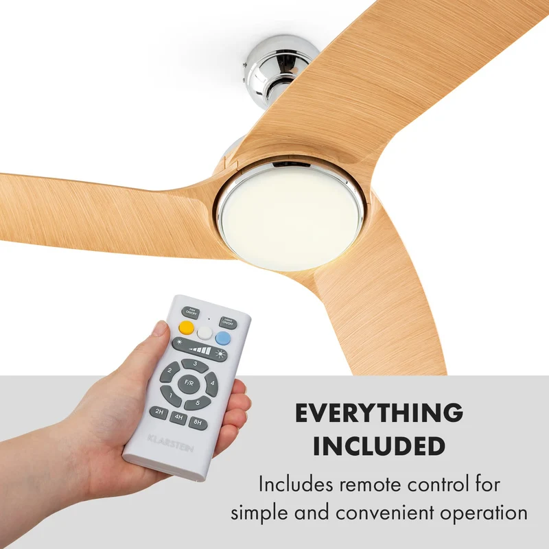 Silent Service Ventilateur de plafond Ø: 128 cm, puissance: 25 watts aspect bois