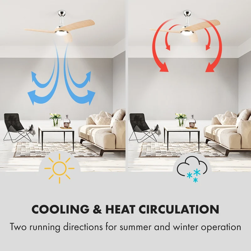 Silent Service Ventilateur de plafond Ø: 128 cm, puissance: 25 watts aspect bois
