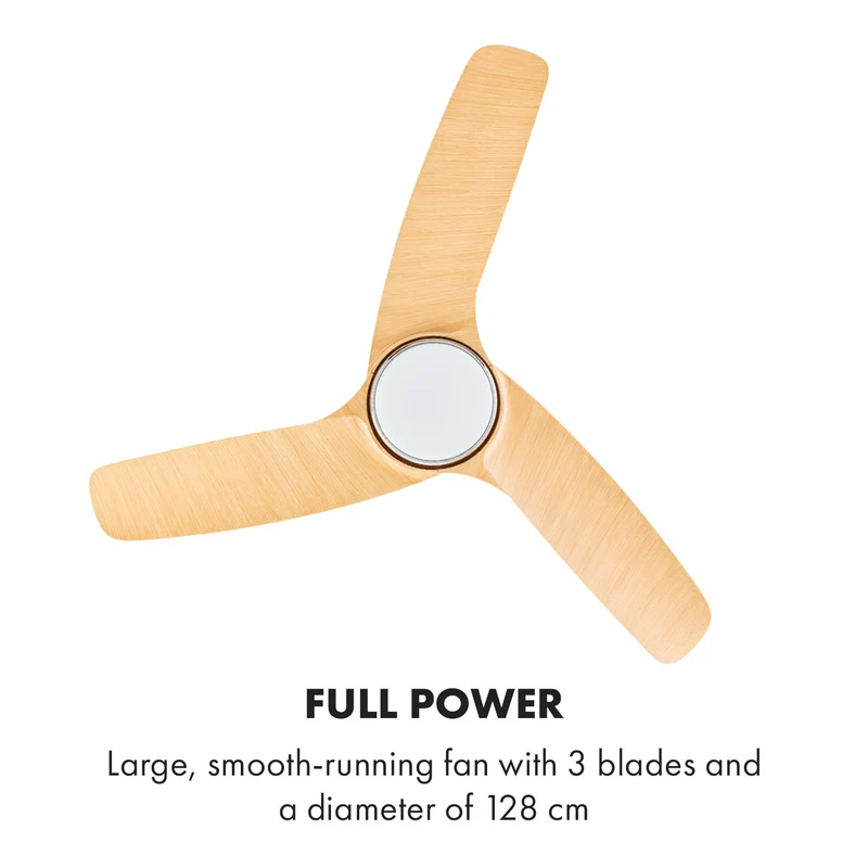 Silent Service Ventilateur de plafond Ø: 128 cm, puissance: 25 watts aspect bois