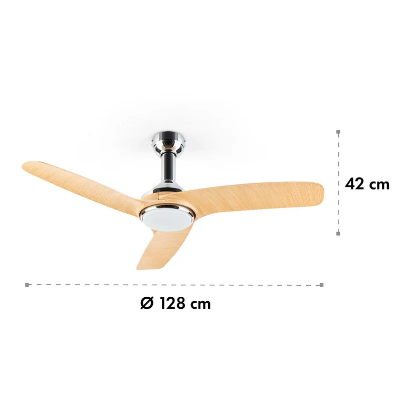 Silent Service Ventilateur de plafond Ø: 128 cm, puissance: 25 watts aspect bois