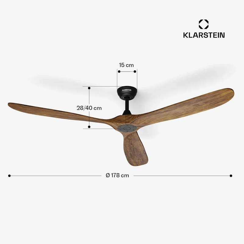 Bahama Breeze Smart Ventilateur de plafond | Pales de rotor en bois massif | Télécommande + contrôle par application