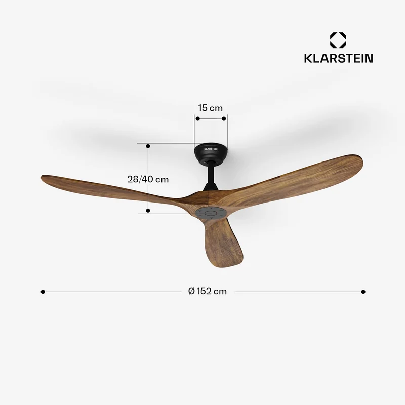 Bahama Breeze Smart Ventilateur de plafond | Pales de rotor en bois massif | Télécommande + contrôle par application