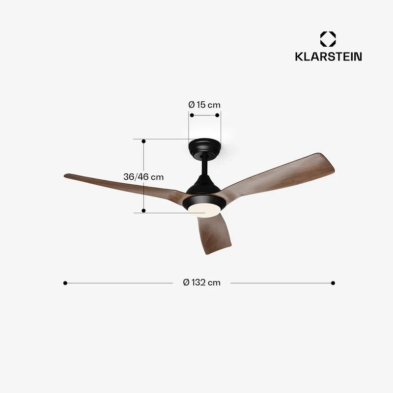 Fiji Flow ventilateur de plafond 2 en 1, 132 cm lampe LED télécommande contrôle par application 2 sens de marche dimmable
