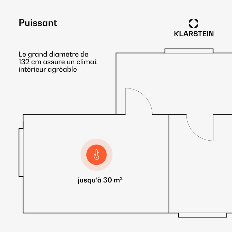 Santa Elena Ventilateur de plafond 52" 9.060m³/h Pales en bois véritable 6 vitesses Télécommande