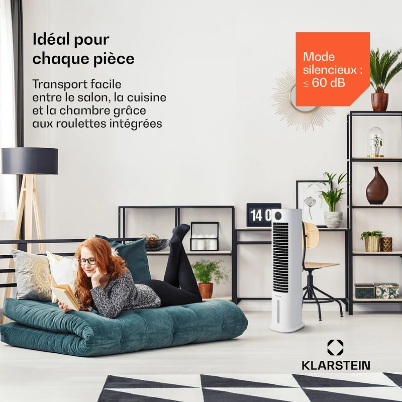 Skytower Grand Smart refroidisseur d'air 80W 460 m³/h 8 litres mobile