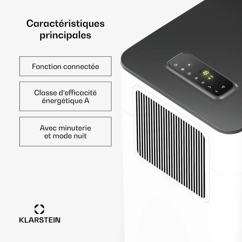 Breeze Box 7K Smart PAC Climatiseur | mode 3 en 1 | Connecté | jusqu'à 25 m² | minuterie 24h/24 | mobile