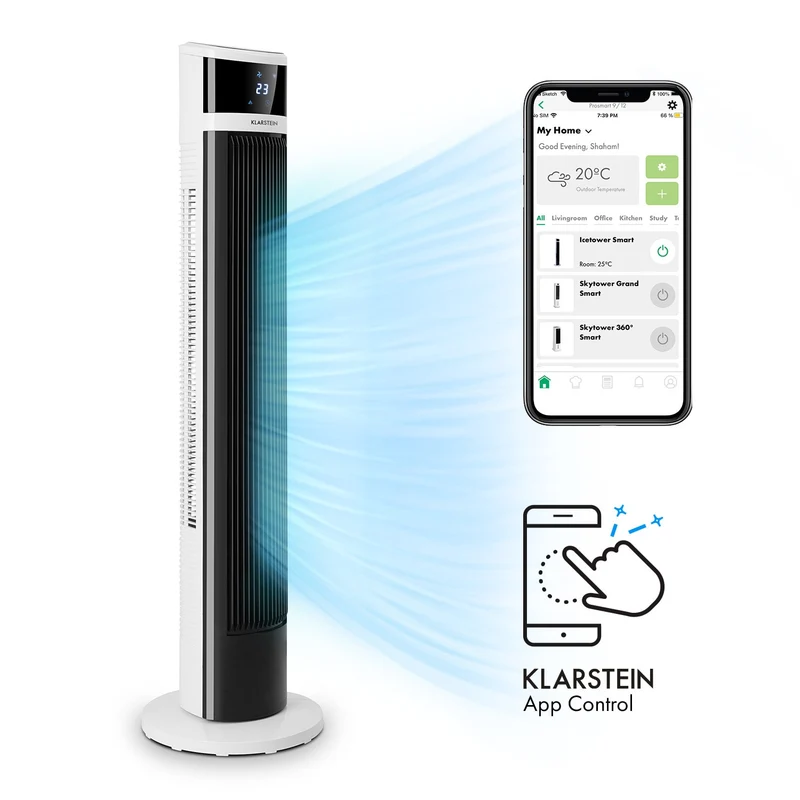Icetower Smart Ventilateur sur pied 45 Watt Contrôle par app