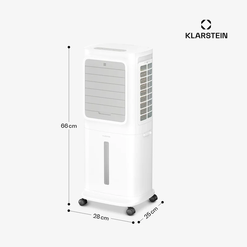 Breezcube Rafraîchiseur d'air connecté avec refroidissement à eau | 340 m³/h | 10 l | 30 m² | 3 modes | 50 W