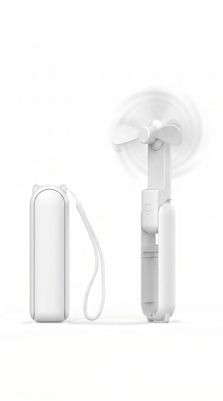 Ventilateur de Poche Pliable — Batterie Externe 2-en-1