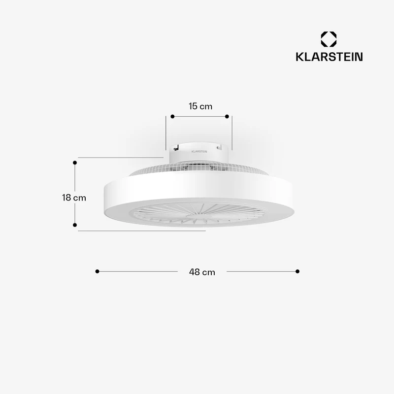 ZenBreeze Ventilateur de plafond connecté avec éclairage | 48 cm | 16 W | Silencieux | LED | Acrylique